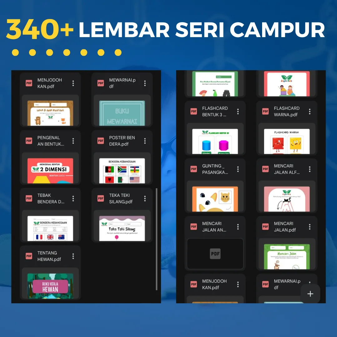 340 Lembar Seri Worksheet Printable Anak